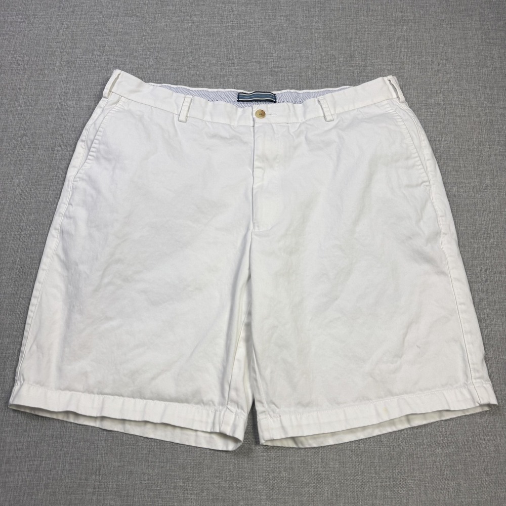 Peter Millar Chino Shorts Mens 38 White Cotton 9" Inseam Casual Golf